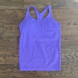 Attraco Purple Ribbed Tank Top